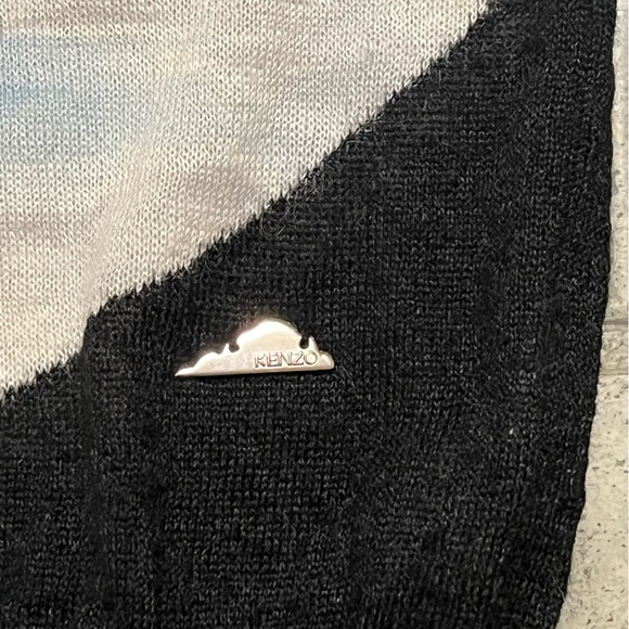 Kenzo Sky Blue and Black Cloud Crewneck Sweater mohair and wool blend - Picture 9 of 12